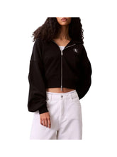 CALVIN2 1USCITA Calvin Klein Felpa A- French Terry Badg - Nero Nero